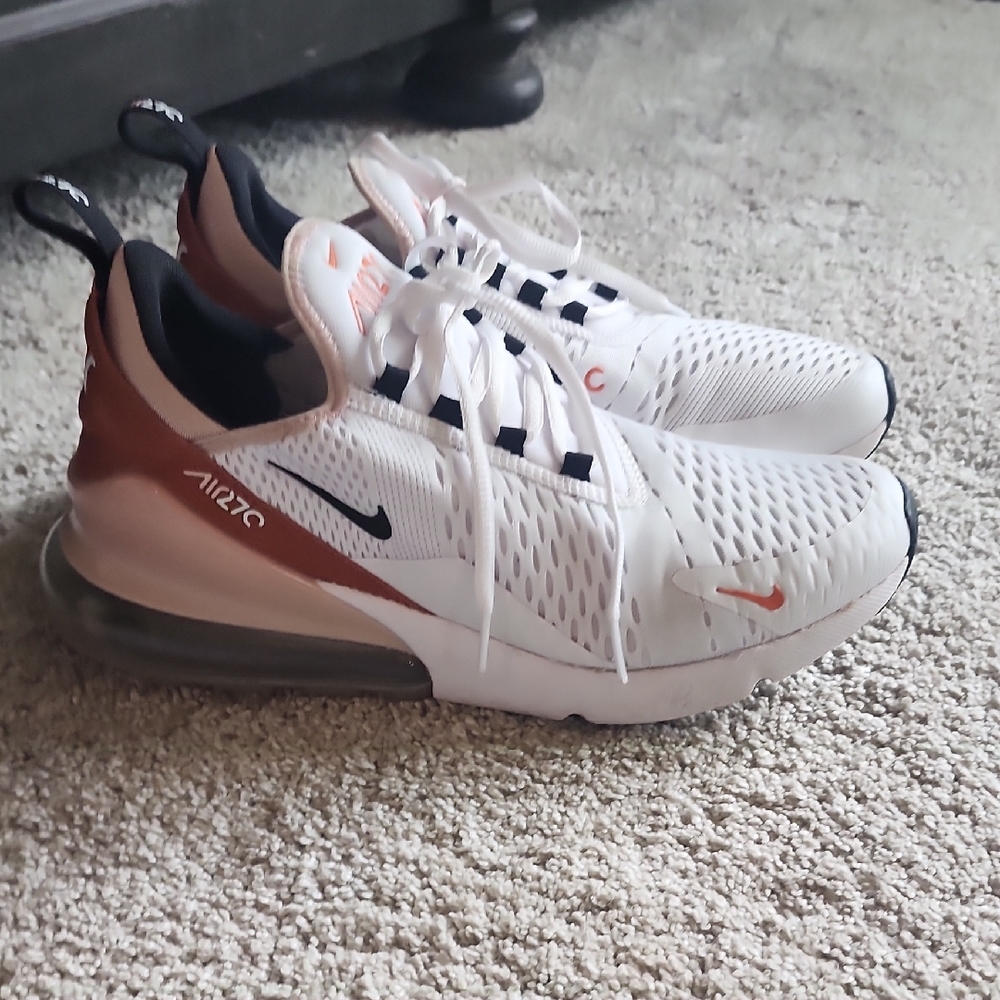 Nike Air Max 270 White and Brown Sneakers
